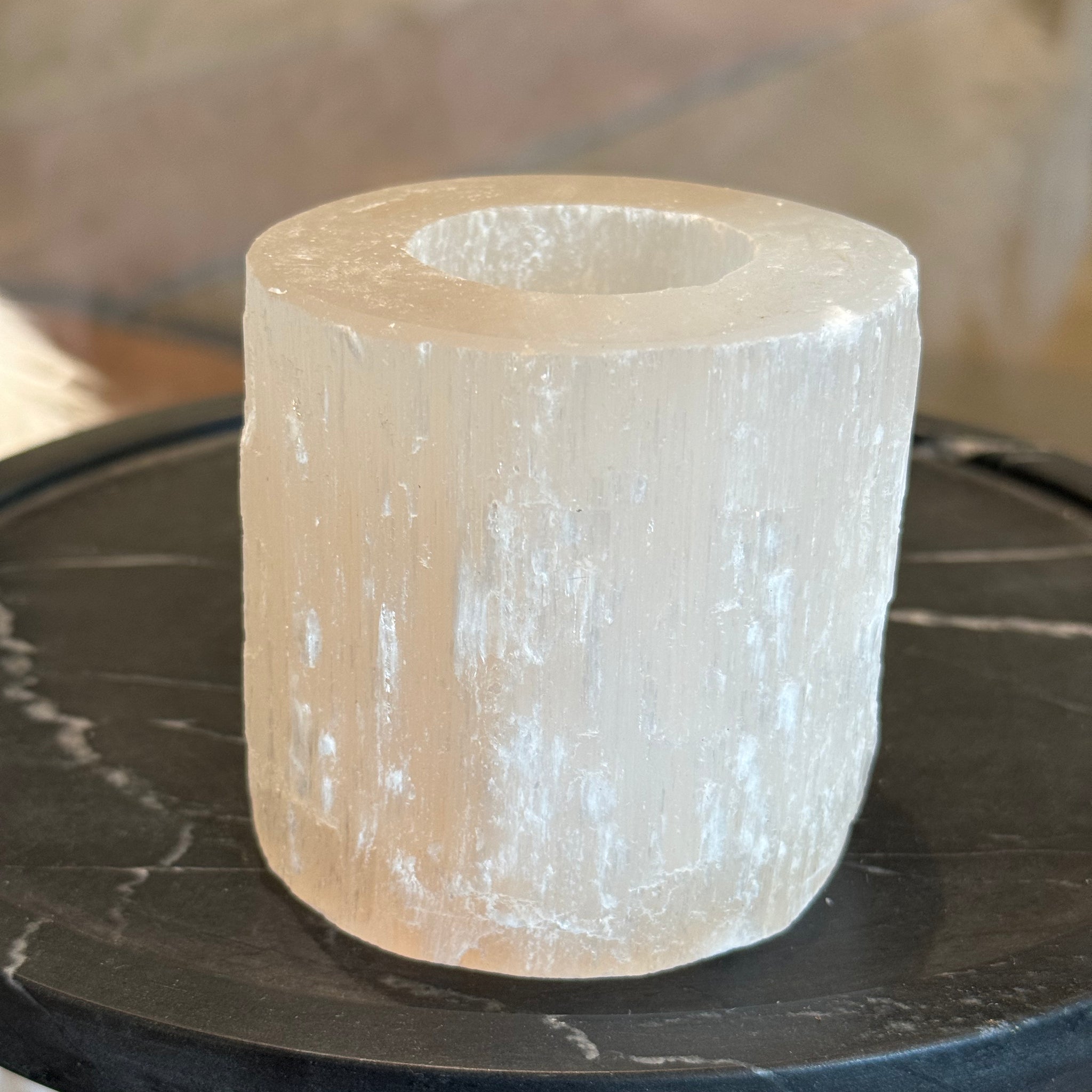 Selenite Candle Holder