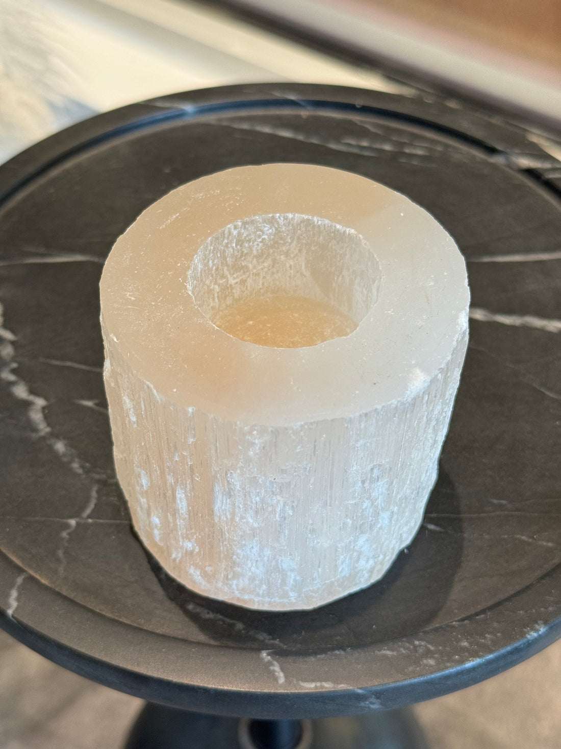 Selenite Candle Holder