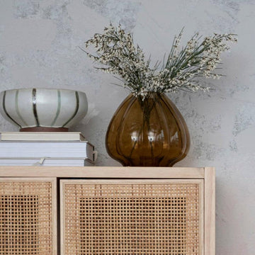 Brown Fluted Glass Vase