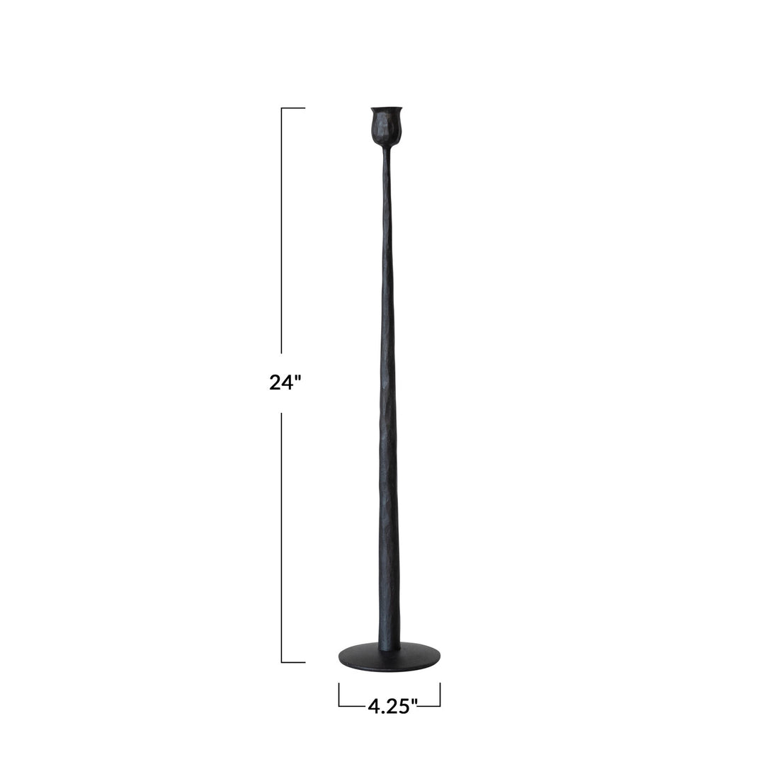 Hand Forged Iron Candle Stick - 24"