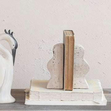 Wavy Bookends - Travertine