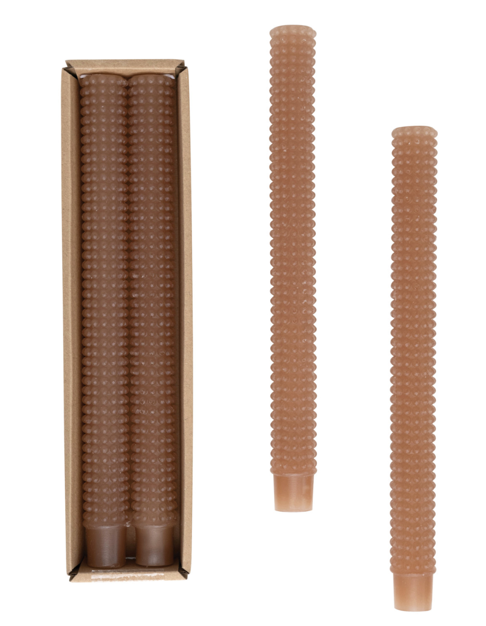 Hobnail Cappuccino Taper Candles